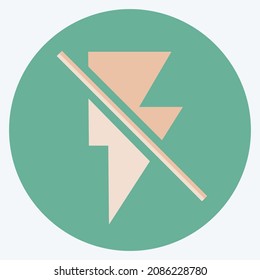 Icon Flash Off - Flat Style - Simple illustration,Editable stroke,Design template vector, Good for prints, posters, advertisements, announcements, info graphics, etc.