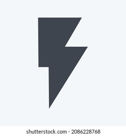 Icono Flash On - Estilo de glifo - Ilustración simple,Accionamiento editable,Vector de plantillas de diseño, Bien para impresiones, carteles, anuncios, anuncios, gráficos de información, etc.