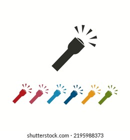 Icon Flashlight with different color illustration vector