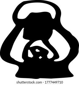Icon with a flashlight. Hand-drawn illustration. It can be used in the design of postcards, menus, etc