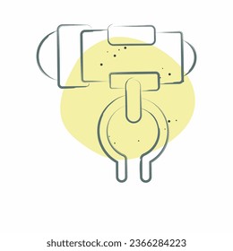 Icon Flashlight related to Bicycle symbol. Color Spot Style. simple design editable. simple illustration