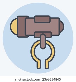 Icon Flashlight related to Bicycle symbol. color mate style. simple design editable. simple illustration