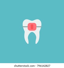 Icon flat alignment element. Vector illustration of icon flat brace isolated on clean background. Can be used as tooth, brace and alignment symbols.
