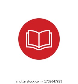 icon flat book read science page circle information publish symbol red bookshelf page fiction document text bible web site encyclopedia publication book shop paper smart student school information set