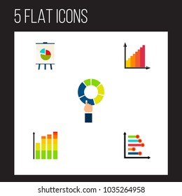 Icon flat chart set of diagram, infographic, chart and other vector objects. Also includes chart, pie, infographic elements.