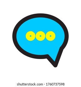Icon flat chatting simple design blue and yellow