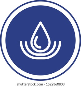 icon flat circle water drop simple design