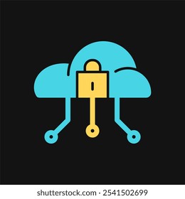 Bloqueo del sistema de nube de color plano. Estilo de color de relleno.