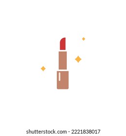 icon flat colorful about makeup, lipstick, lip balm. editable color. flat icon style.