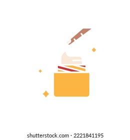 icon flat colorful about skin care, beauty cream, bottle cream. editable stroke color, flat icon style
