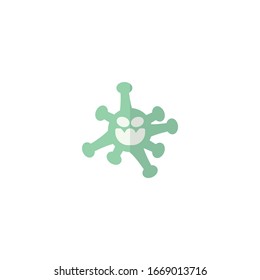  Icon Flat Corona Virus 2020.covid-19.Corona Virus in Wuhan.vector illustration graphic design on white background good for Information