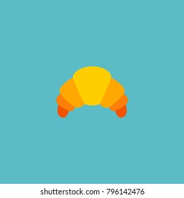 Icon flat croissant element. Vector illustration of icon flat dessert isolated on clean background. Can be used as croissant, baker and dessert symbols.