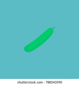 Icon flat cucumber element. Vector illustration of icon flat zucchini isolated on clean background. Can be used as cucumber, zucchini and vegetable symbols.