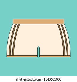 Icon in flat design, athletic shorts