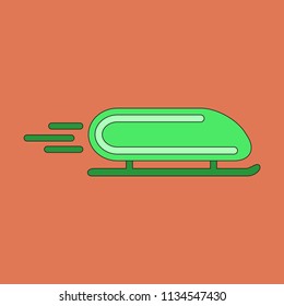 Icon in flat design bobsled