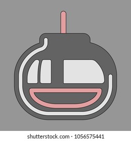 Icon in flat design Cabin ski lift