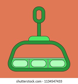 Icon in flat design Cabin ski lift