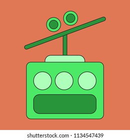 Icon in flat design Cabin ski lift