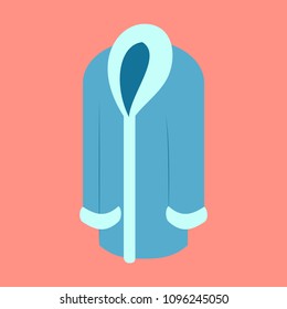 Icon in flat design fashion clothes fur coat