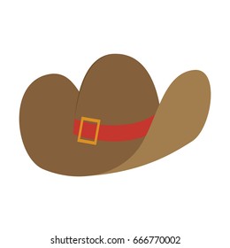 Icon in flat design fashion clothes cowboy hat