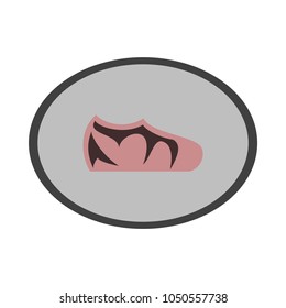 Icon in flat design fashion footwear sport shoes