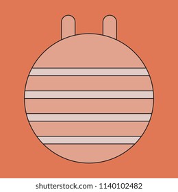 Icon in flat design Fitball