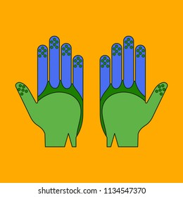 Icon in flat design Golf gloves
