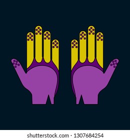 Icon in flat design Golf gloves