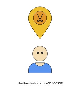 Icon in flat design Golfer logo