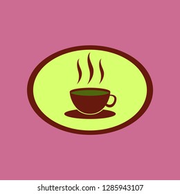 Icon in flat design Logo coffee cup