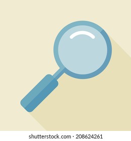 icon flat design magnifier