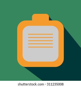 Icon flat design notebook page clipboard office long shadow documentation vector