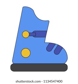 Icon in flat design ski boots