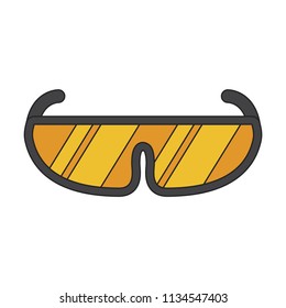 Icon in flat design Ski goggles