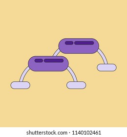 Icon in flat design Steps for fitness