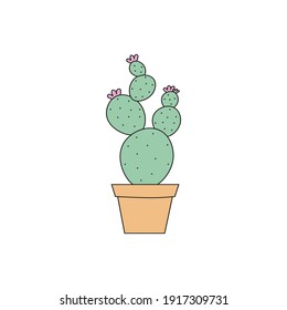  Сactus Icon. Flat Design. Vector Illustration