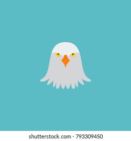 Icon flat eagle head element. Vector illustration of icon flat bird isolated on clean background. Can be used as eagle, bird and head symbols.