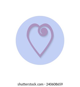 Icon flat  element design heart meditation for use in your business projects