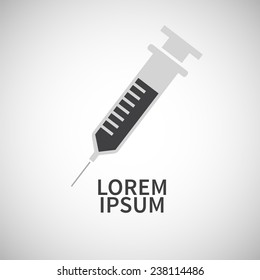 Icon flat  element design syringe