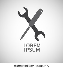 Icon flat  element design wrench and screwdriver