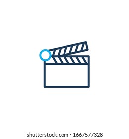 icon flat film vector illustrator graphic design on white background good for technology