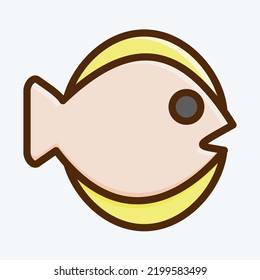 Icon Flat Fish. suitable for seafood symbol. flat style. simple design editable. design template vector. simple illustration