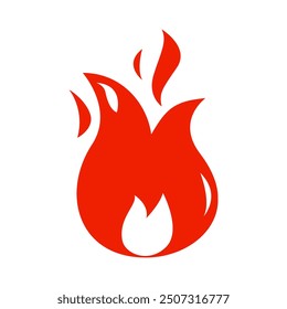 Icon Flat flame. Fire fireball  red hot campfire  yellow heat wildfire and bonfire  burn power fiery silhouettes illustration set. Fireball power light  flame bonfire energy