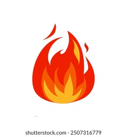 Icon Flat flame. Fire fireball  red hot campfire  yellow heat wildfire and bonfire  burn power fiery silhouettes illustration set. Fireball power light  flame bonfire energy