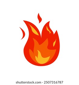 Icon Flat flame. Fire fireball  red hot campfire  yellow heat wildfire and bonfire  burn power fiery silhouettes illustration set. Fireball power light  flame bonfire energy