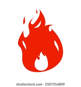 Icon Flat flame. Fire fireball  red hot campfire  yellow heat wildfire and bonfire  burn power fiery silhouettes illustration set. Fireball power light  flame bonfire energy