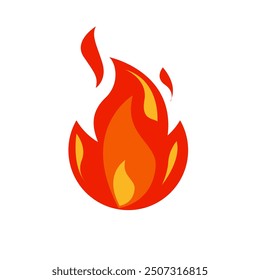 Icon Flat flame. Fire fireball  red hot campfire  yellow heat wildfire and bonfire  burn power fiery silhouettes illustration set. Fireball power light  flame bonfire energy