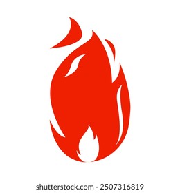 Icon Flat flame. Fire fireball  red hot campfire  yellow heat wildfire and bonfire  burn power fiery silhouettes illustration set. Fireball power light  flame bonfire energy