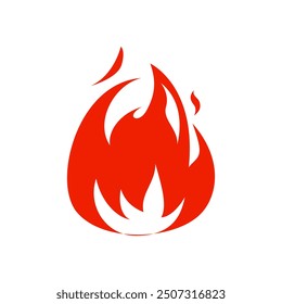 Icon Flat flame. Fire fireball  red hot campfire  yellow heat wildfire and bonfire  burn power fiery silhouettes illustration set. Fireball power light  flame bonfire energy