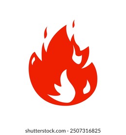 Icon Flat flame. Fire fireball  red hot campfire  yellow heat wildfire and bonfire  burn power fiery silhouettes illustration set. Fireball power light  flame bonfire energy